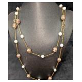 Vintage Italian Murano Art Glass Bead Long Necklac