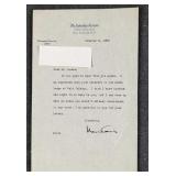 Signed Norman Cousins Saturday Review Letter