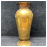 Vintage Hand Hammered Brass Vase with Grape Motif