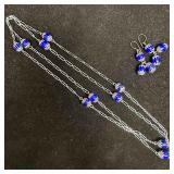 African Style Blue Red White Colored Chevron Bead