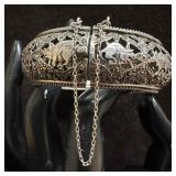 Animal Marcasite Gemstone Sterling Silver Hinged C