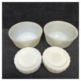 Fire-King Anchor Hocking White Milk Glass Bowls an