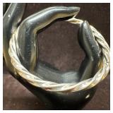 MC 925 Hinged Twist Spiral Silver Bracelet X8