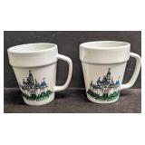 2 Disney Parks Ceramic Castle Flowerpot Coffee Mug