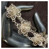 Fine Sterling Silver Mexico Filigree Flower Floral