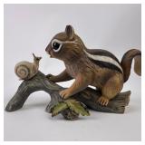 Masterpiece Hand Painted Porcelain Chipmunk with S