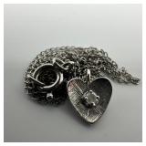 Diamond Heart Sterling Silver Necklace Q93