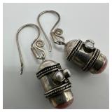 Faux Pearl and Natural Rhodochrosite Pink Stone Si