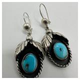 Native American Style Feather Motif Sterling Silve