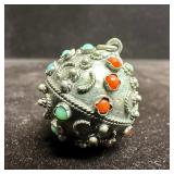 Victorian Etruscan Style Coral and Turquoise 800 S