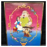 Disney Beauty and The Beast Framed Colorful Poster