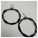 Sterling Silver Earrings Artisan Style Hammered Te