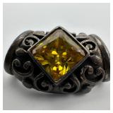 Yellow Citrine Thailand 925 Silver Pendant Q94