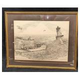 S&N Martin Barry B/W Sharps Island Lighthouse Prin