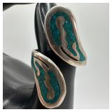 Composite Turquoise Chips Wrap Design Sterling Sil