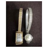 Vintage Omega Ladies Wristwatch Pair Gold-Tone Rec