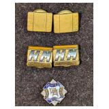 Vintage Kum-A-Part Cufflinks & Enamel Pin
