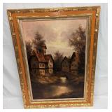 Framed Marineri Original Oil On Canvas Village & B