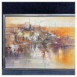 Abstract Urban Landscape Painting Warm Color Palet