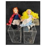 Set of (2) Disney Plush Bean Bag Dolls Alice and P