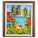 F26 Framed Original Acyrlic On Canvas Colorful Bea