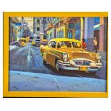 Framed Original Acrylic Taxi Service
