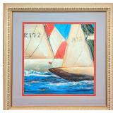 Framed Karen Dupre Yacht Club Three