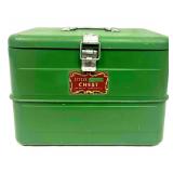 Vintage 1950s Steel Little Green Chest Ice Box/Coo