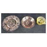 Set of 3 Etched Glass Items