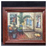 Signed Textured Oil Painting Interior Scene with G
