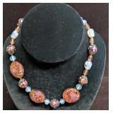 Vintage Italian Murano Art Glass Bead Necklace BBB