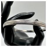 Etched Design Beaded Style Edge Sterling Silver Ba