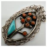 W and V Sanchez Zuni Native American Turquoise Red