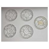 5 Vintage Moulded Glass Appetizer Dishes