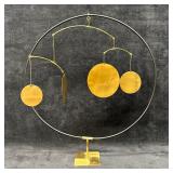 Decorative Kinetic Balance Sculpture with Brass Di