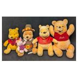 4 Large Disney Winnie The Pooh Plush Dolls