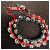 King Baby Studio Silver Tone Skull Red Black Macra