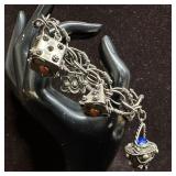 Coral and Lapis Ornate Charm Victorian Etruscan St