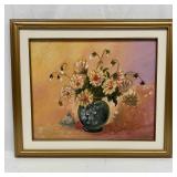 Floral Still Life Painting by Rosi IX-98 Framed Oi