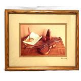 Framed Still Life Photography Making Violin Music