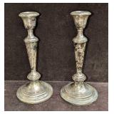 2 Vintage Gorham Sterling Silver Weighed Candlesti