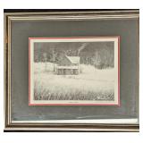 S&N Framed David Knowlton More Snow House Print