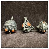 Etruscan Revival Style Carved Red Coral Cameo Silv