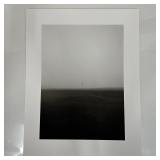 Foggy Golf Course Fairway Scene Minimalist Black a