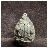 800 Silver Rose Quartz Victorian Etruscan Style Ch