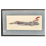 Framed F-16C Fighting Falcon Fighter Aircraft Prin