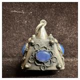Victorian Etruscan Style Chalcedony 800 Silver Fob