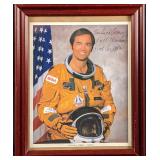 Framed Autographed Robert L Crippen Astronaut Phot