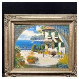 K. Robert Signed Original Oil Painting Mediterrane