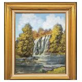 Donald A. Gibbs Oil On Canvas Waterfall (F72)